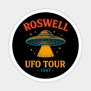 Roswell UFO Tour 1947 Vintage Alien Halloween Magnet